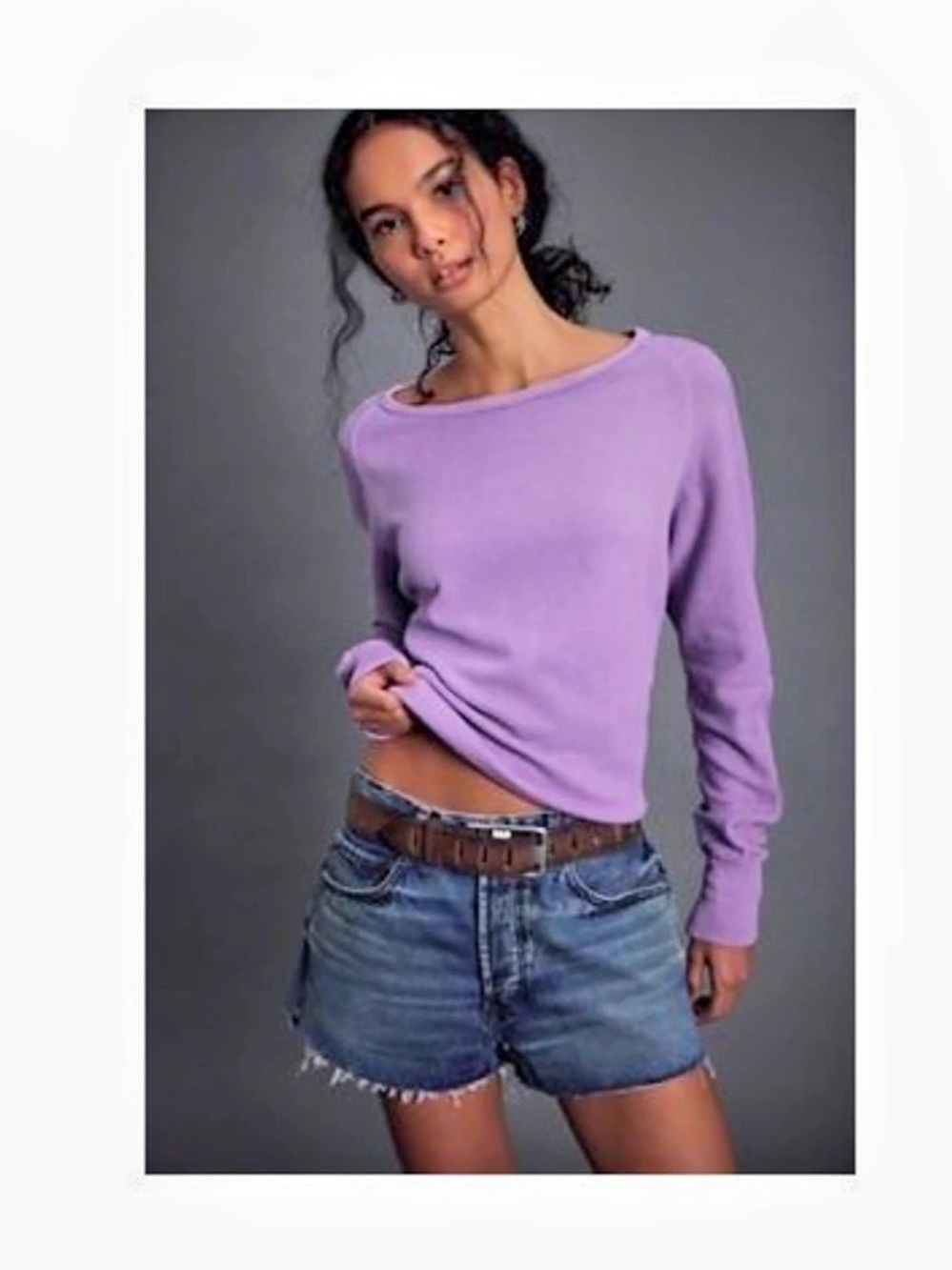 Free People We The Free Jess Long Sleeve Purple Top